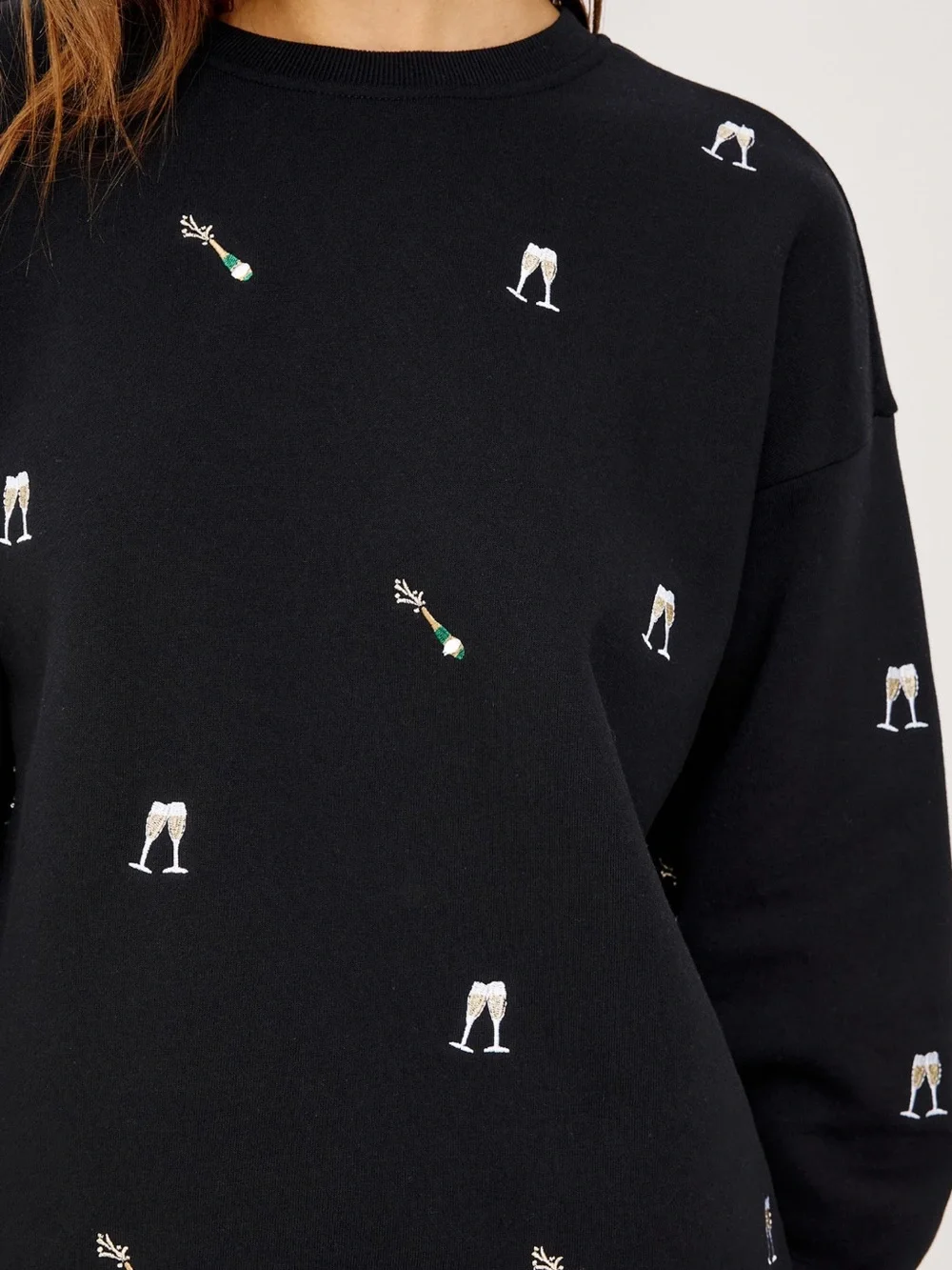 Rails Black Champagne Embroidery Sweatshirt Women’s Small - Picture 2 of 9